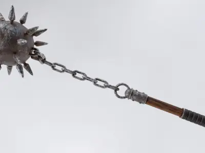 Flail spiked ball with spikes Low-poly 3D model