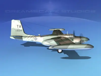 Douglas A-26K Invader USAF Vietnam 3 3D model
