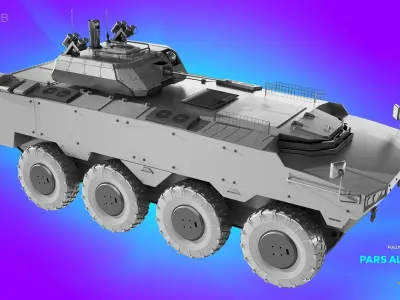 PARS ALPHA 8x8 Armoured Vehicle 3D model