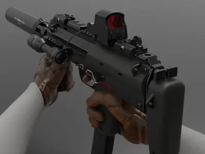 Mp7 Submachine gun Fps - Tps  Low-poly 3D model