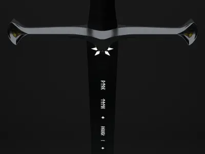 Narsil Anduril Aragorn Sword Lord Of The Rings 3D model