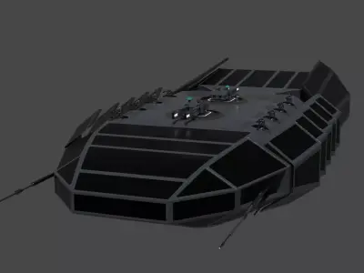 Archimedes-class Escort Frigate Low-poly 3D model