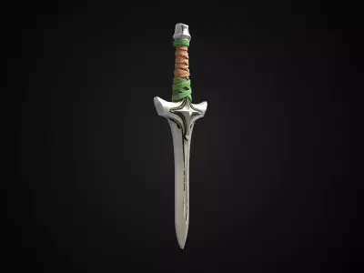 Stylized Hobbit Sword - Leafsong - Game Ready 3D model