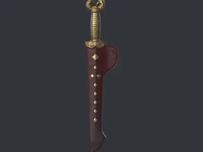 SubD Scythian Sword - 01 3D model