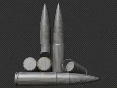 300 AAC Blackout Cartridge Low-poly 3D model