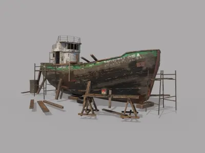 Maintenance of Fishing Boat  3D model