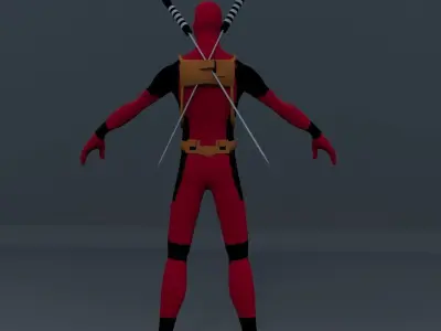 Low poly Deapool Free low-poly 3D model