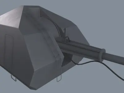 Ship Gun A-190-1 Low-poly 3D model