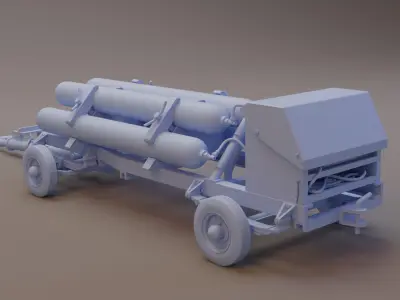 RAF Cold war Aircraft Nitrogen Trolley 3D print model