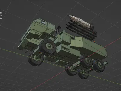 HIMARS Launch rocket system Low-poly 3D model