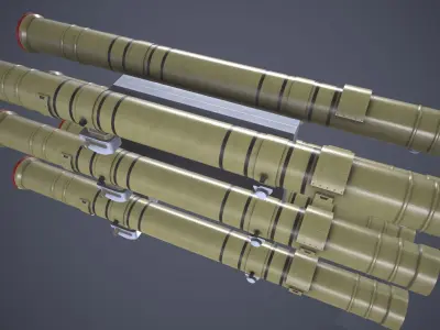 9M120 Ataka Rocket Launcher Low-poly 3D model
