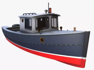 Cruiser Boat Low-poly 3D model