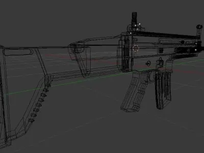 SCAR-L tan rifle 3D model