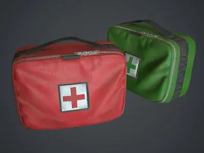 Medkits Bags Fabric Low-poly 3D model