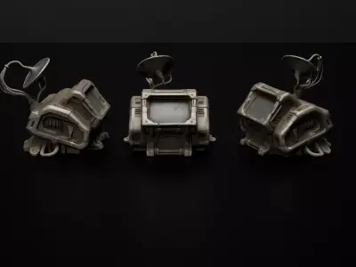 Device03 Comms Device Broken LowPoly LOD Low-poly 3D model