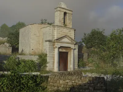 Italian cave chapelle entrance building - Photoscan 3D model
