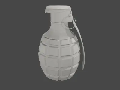 Low Poly Grenade Textured and Not Textured Free low-poly 3D model