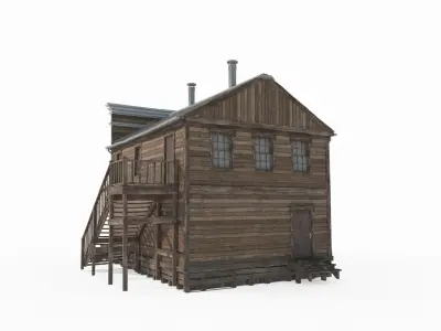 Old style residential buildings in the western region 3D model