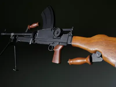 Bren Mk I -  WW2 British Machine Gun PBR Low-poly 3D model Low-poly 3D model