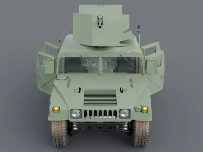 Humvee M998 M1025 Weapons Carrier Slant Back 3D model
