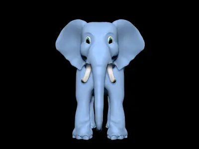 elephant cartoon 3D model