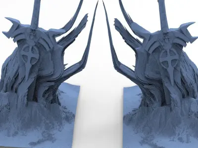 Mars Sci-Fi Monolith Massive structure 15 3D model