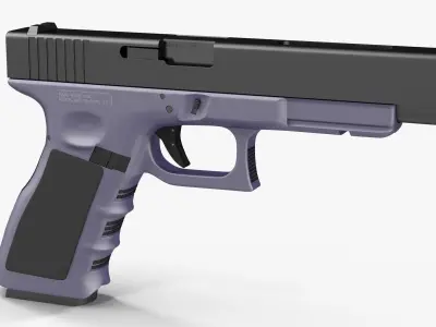 Glock 34 Purple Low-poly 3D model