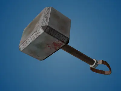 Warhammer hammer Low-poly 3D model