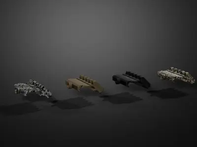Weapon attachments pack  Low-poly 3D model