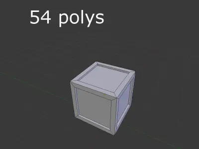 low poly wooden box Low-poly 3D model