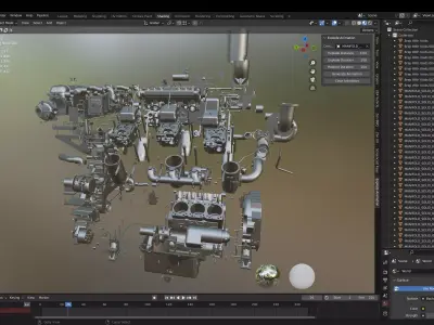 Ship Engine Low-poly 3D model