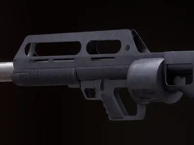 Pancor Jackhammer Rigged PBR Low-poly 3D model