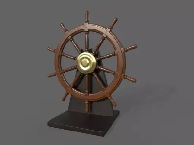 Nautical Wheel Low-poly 3D model