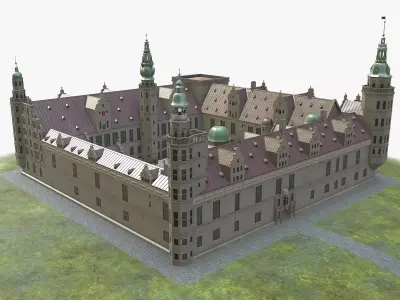 Kronborg Castle Low-poly 3D model