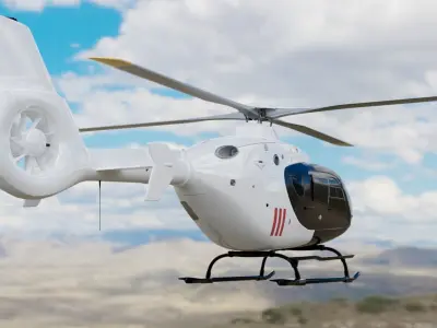Eurocopter ec-135 with interior Low-poly 3D model