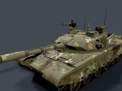 ZTZ - 99 Phase II  Low-poly 3D model