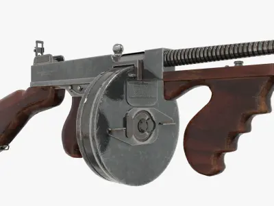 WW2 Submachine guns Low-poly 3D model