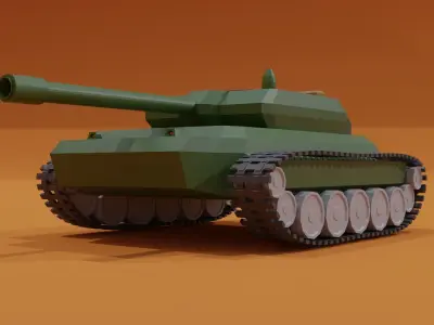 low poly tank Low-poly 3D model
