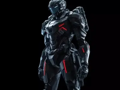 4K futuristic concept sci-fi design mecha man 3D model