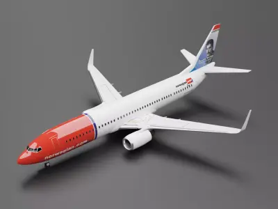 Boeing 737-800 Norwegian Airlines Livery  3D model