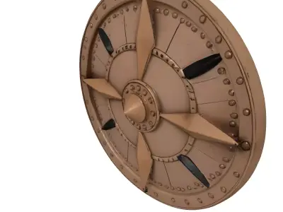 Broken Bronze Siege Shield 3D model