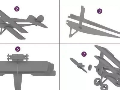 Flying WWI German Triplane Kit Card 3D print model