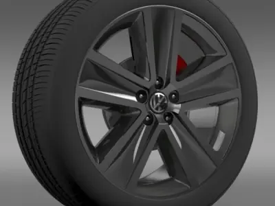 VW CrossPolo 2011 wheel 3D model