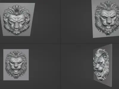 Lion 3D head 3D model