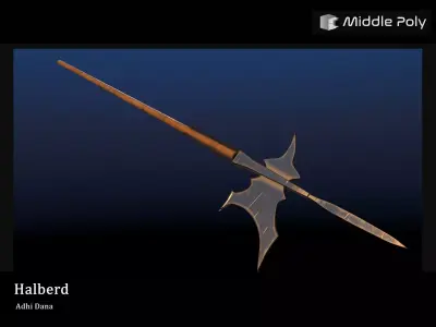 Halberd Low-poly 3D model
