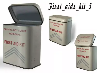 First aids kit 5 Low-poly 3D model