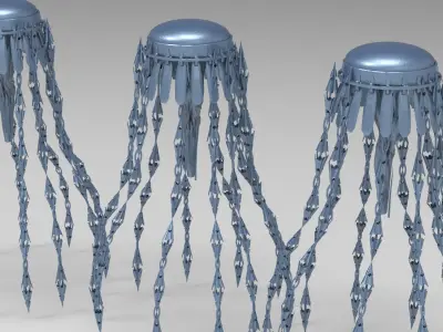 Jelly Fish Sci fi ship 3 Low-poly 3D model