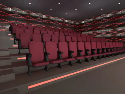 Cinema Halls Pack02 Low-poly 3D model