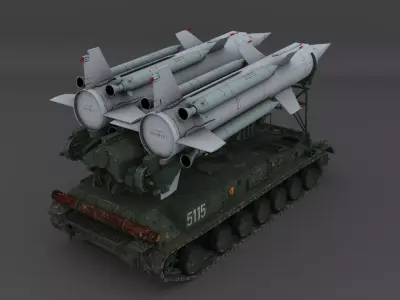 2K11M3 Krug  Low-poly 3D model