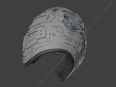 Sci-fi Helmet Concept Project Free 3D model
